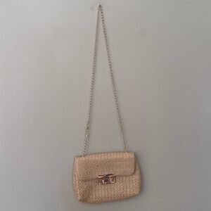 Camel Woven Chain Strap Purse